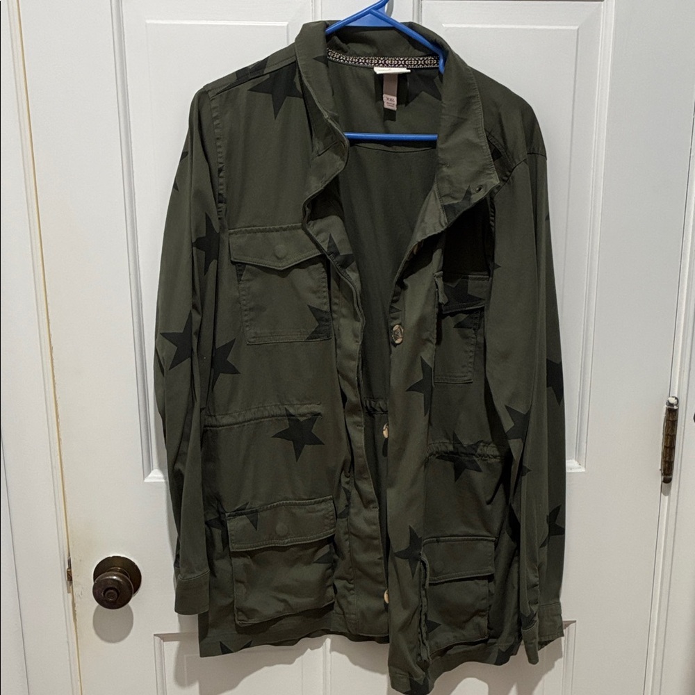 Women’s Star Patterned Green Jacket
